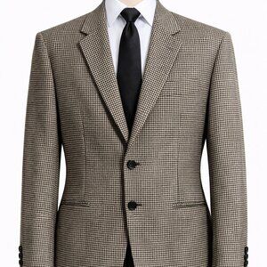 Size - M Fioravanti Soft Houndstooth Blazer 40R Brown Navy USA Wool Sport Coat
